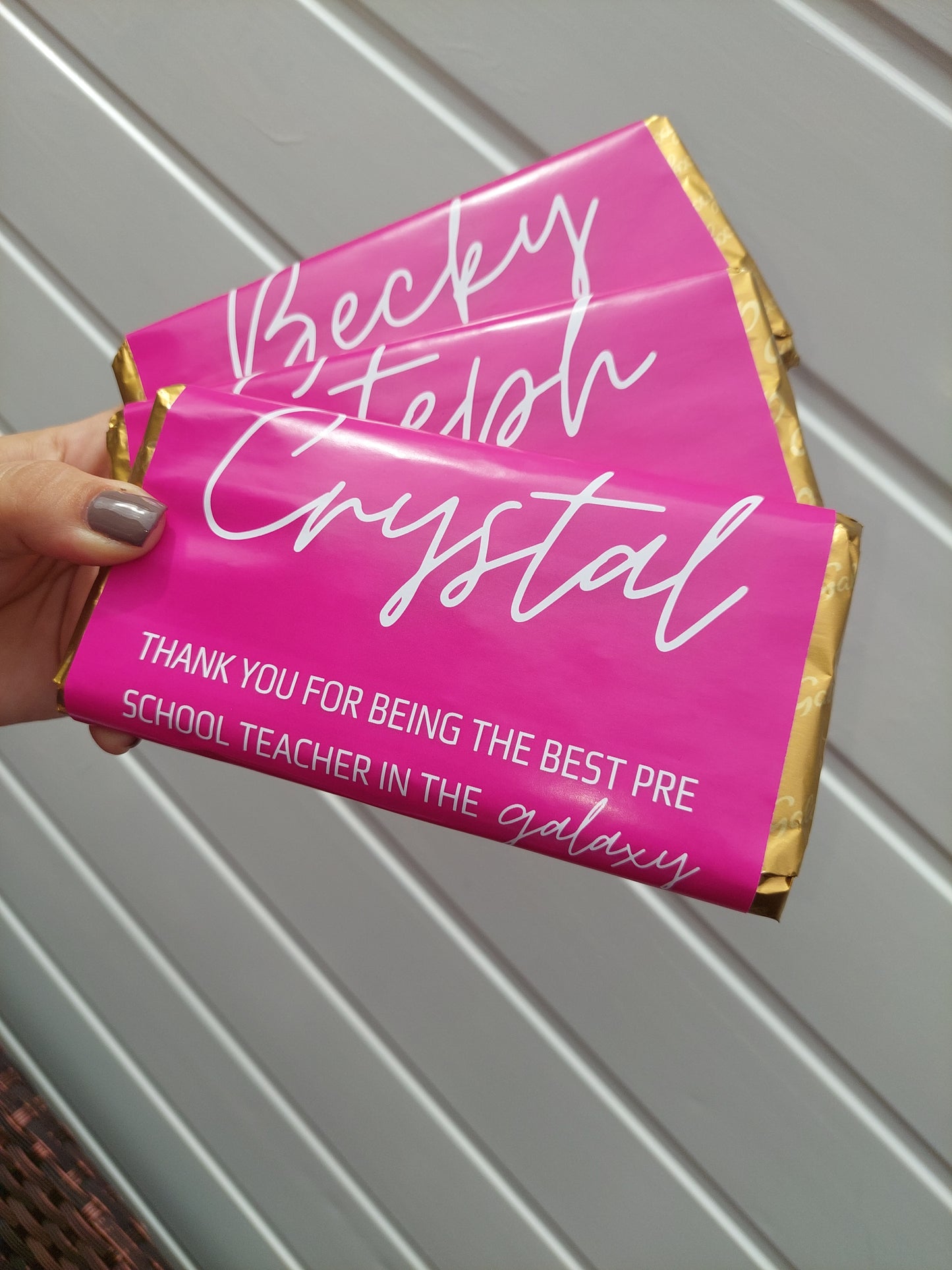 Pink Teacher Chocolate Wrapper Sticker | Chocolate Wrapper Label | Teacher Gift