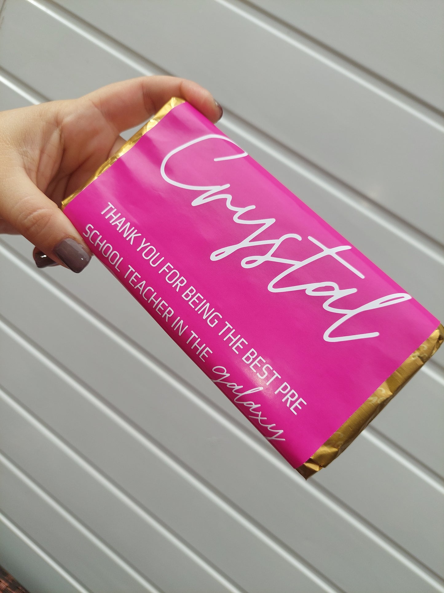 Pink Teacher Chocolate Wrapper Sticker | Chocolate Wrapper Label | Teacher Gift