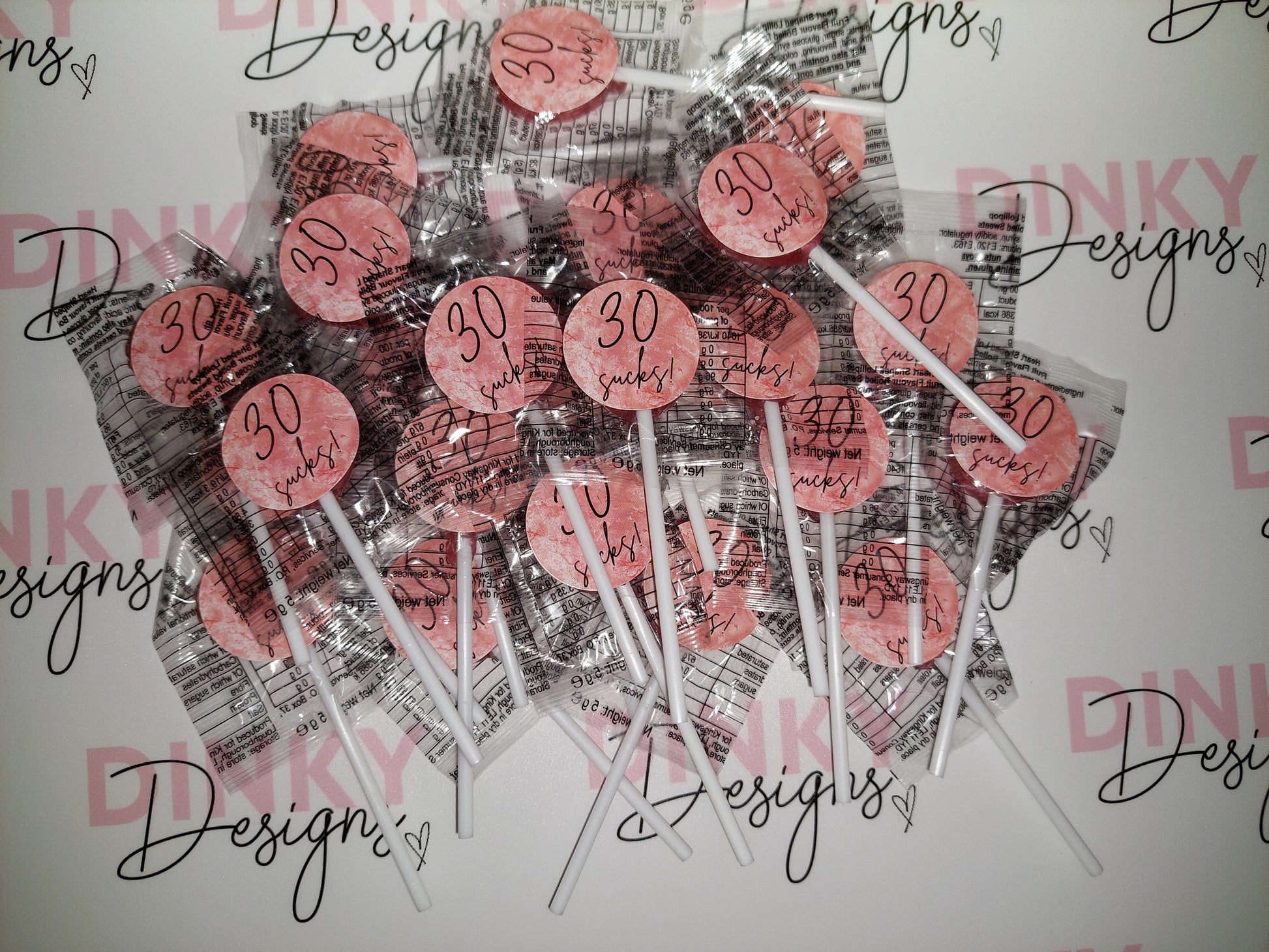 Blush Pink Birthday Stickers | Various Sizes | Birthday Party Supplies - Dinky Designs
