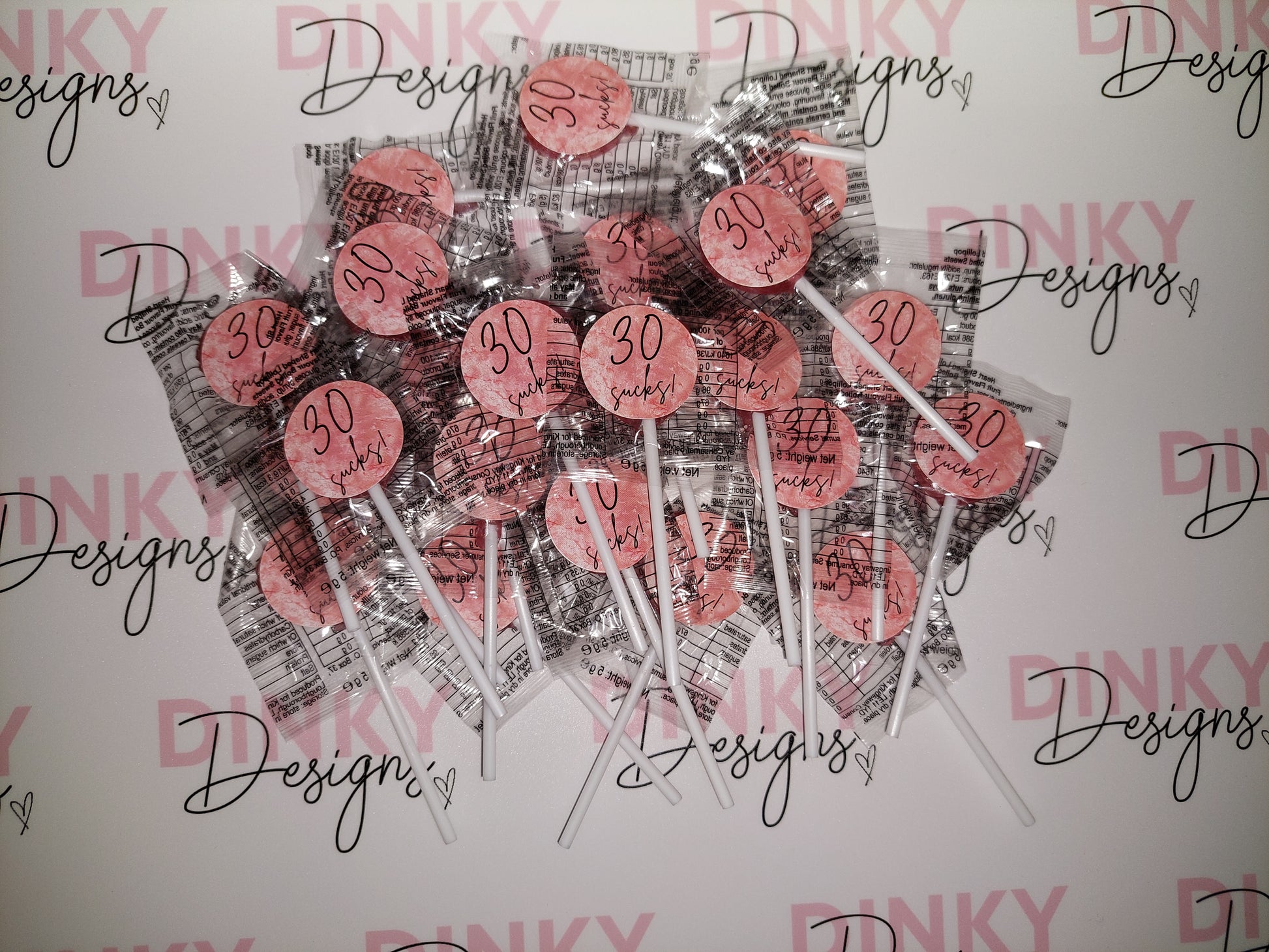 Blush Pink Birthday Stickers | Various Sizes | Birthday Party Supplies - Dinky Designs