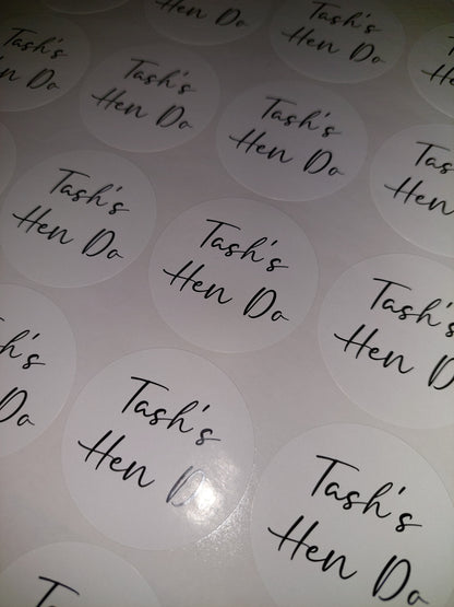 White Hen Party Stickers | Sticker Sheet 45mm Circles | Party Stickers | Circle Stickers | Sticker Sheet