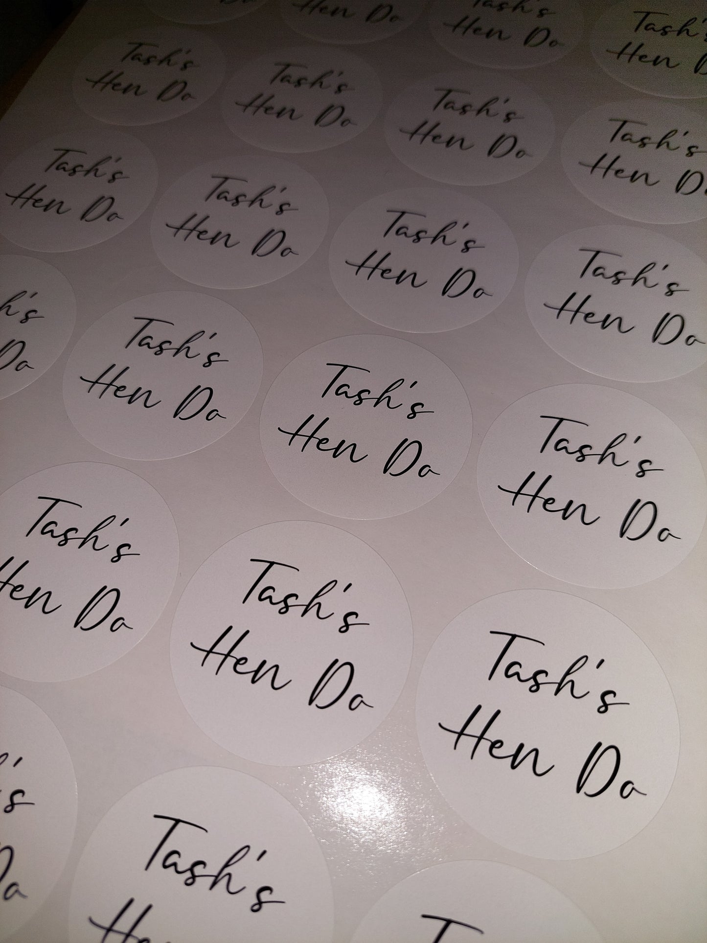 White Hen Party Stickers | Sticker Sheet 45mm Circles | Party Stickers | Circle Stickers | Sticker Sheet