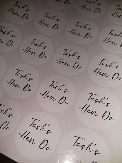 White Hen Party Stickers | Sticker Sheet 45mm Circles | Party Stickers | Circle Stickers | Sticker Sheet
