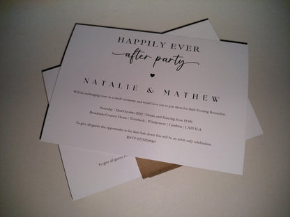 Wedding Invitations | A6 Invites | Happily Ever After Party Wedding Invitations | Wedding Party Invitations