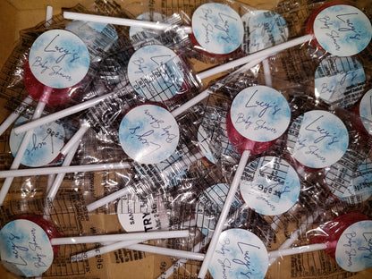 Blue Marble Party Circle Stickers | Baby Shower, Birthday Party Stickers | Blue Marble Party Bag Labels