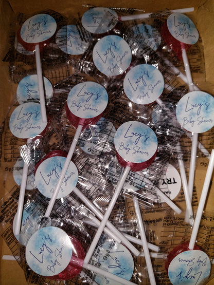 Blue Marble Party Circle Stickers | Baby Shower, Birthday Party Stickers | Blue Marble Party Bag Labels