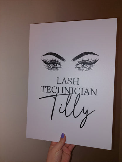 Lash Technician Board | A3 Lash Technician Tilly Salon Board Sign | SALE ITEM