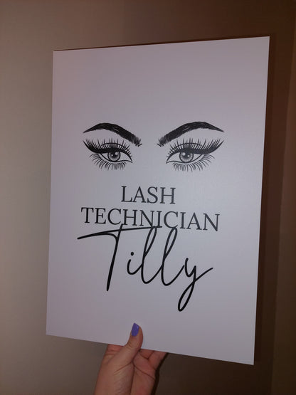 Lash Technician Board | A3 Lash Technician Tilly Salon Board Sign | SALE ITEM