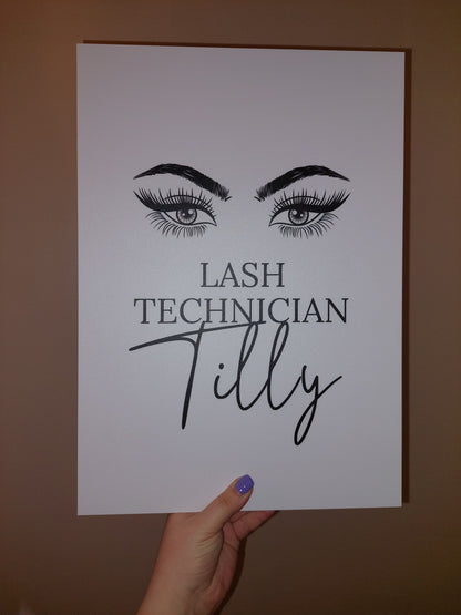 Lash Technician Board | A3 Lash Technician Tilly Salon Board Sign | SALE ITEM