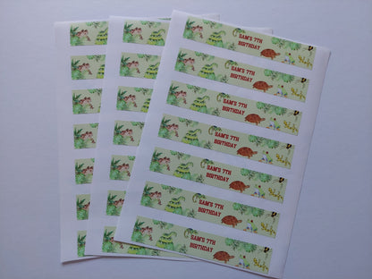 SALE - 16 x Reptile Party Bags | 21 x Reptile Water Labels | Sam's 7th Birthday