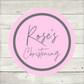 Pink Personalised Christening Stickers | Various Sizes | Event Birthday Party Stickers