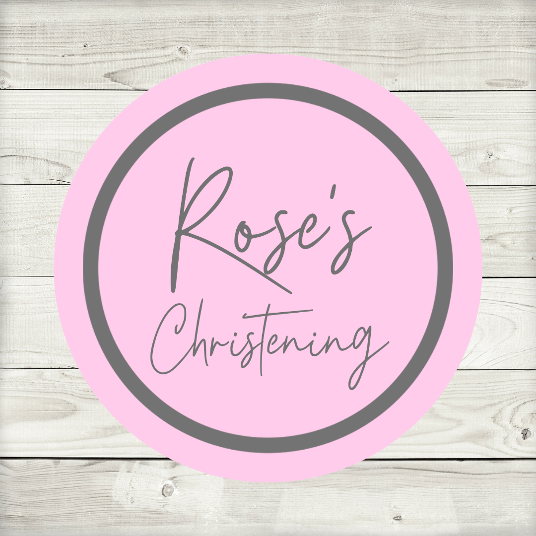 Pink Personalised Christening Stickers | Various Sizes | Event Birthday Party Stickers