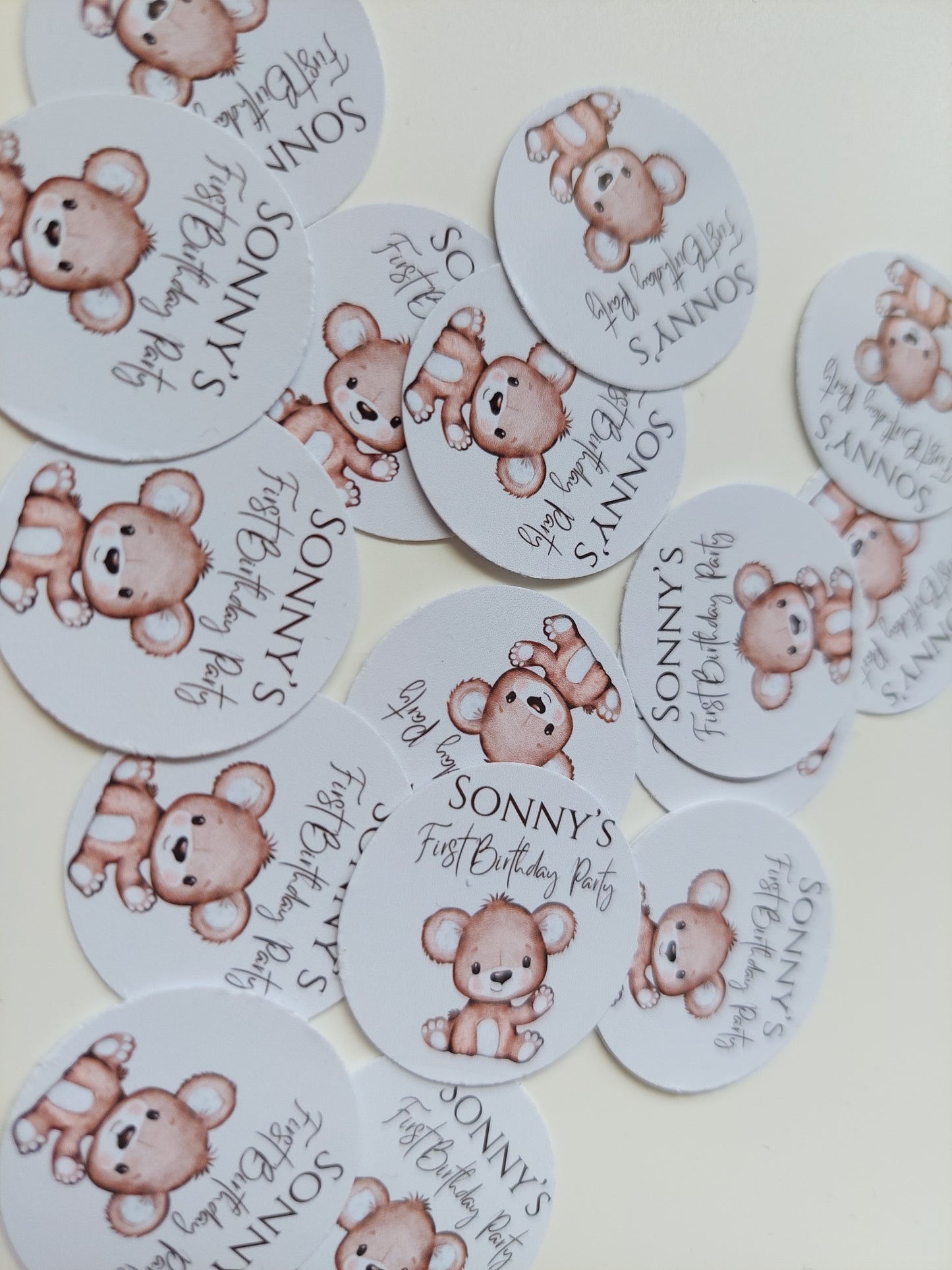 Brown Bear Neutral Confetti | Brown Teddy Bear Confetti | Circle Confetti