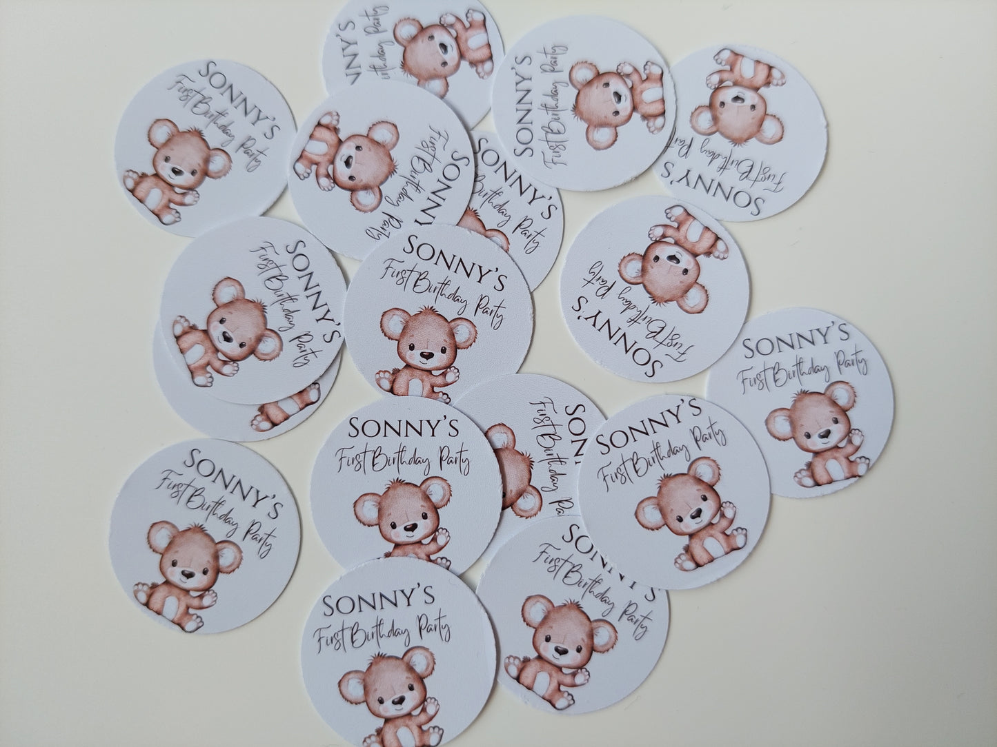 Brown Bear Neutral Confetti | Brown Teddy Bear Confetti | Circle Confetti