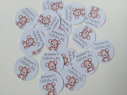 Brown Bear Neutral Confetti | Brown Teddy Bear Confetti | Circle Confetti