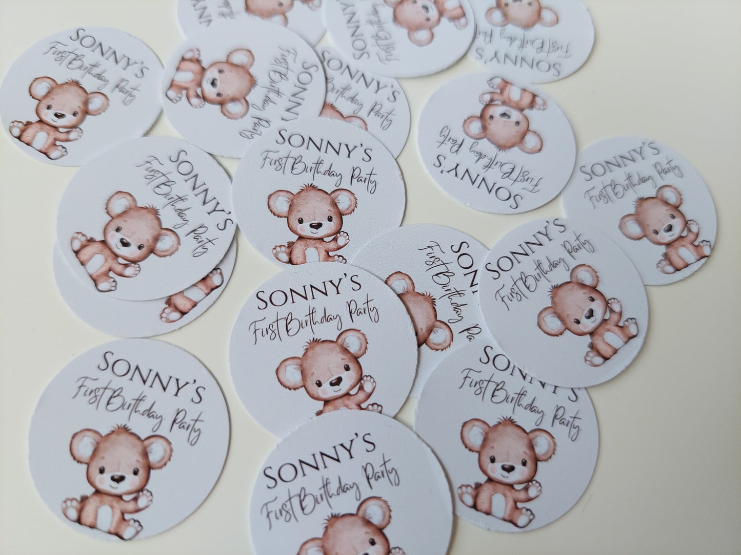 Brown Bear Neutral Confetti | Brown Teddy Bear Confetti | Circle Confetti