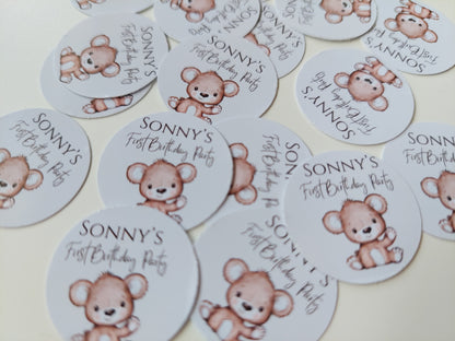 Brown Bear Neutral Confetti | Brown Teddy Bear Confetti | Circle Confetti