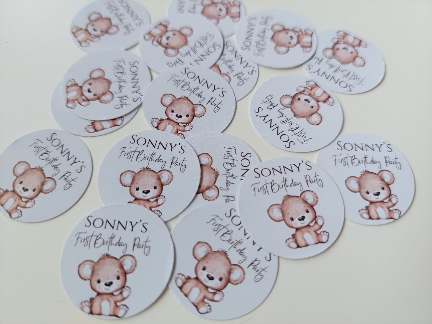 Brown Bear Neutral Confetti | Brown Teddy Bear Confetti | Circle Confetti