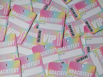 A7 Pastel Rainbow Lanyard Cards | Festival Cards | Party Idea Cards