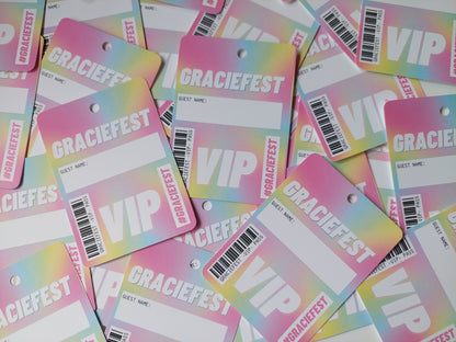 A7 Pastel Rainbow Lanyard Cards | Festival Cards | Party Idea Cards