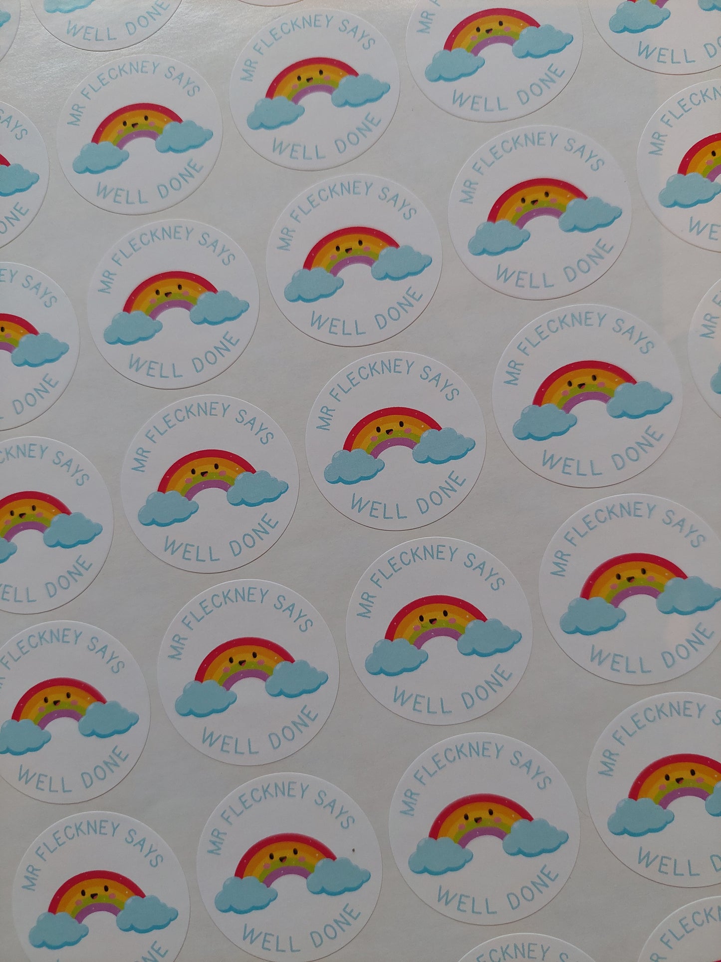 Rainbow Teacher Stickers | Sticker Sheet 45mm Circles | Well Done Stickers | Circle Stickers | Sticker Sheet | Personalised Star Classroom Stickers