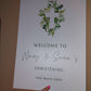 Christening, Baptism, Holy Communion Welcome Sign | Personalised Party Board - Prints | Green, Leafy, Eucalyptus Party Sign | A4, A3, A2