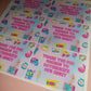 6 x 90's Rectangle Party Bag Stickers | Catherine's 90's Party | SALE ITEM