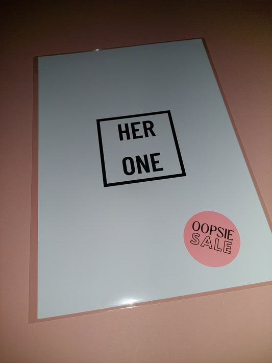 Quote Print | A4 Her One - His Only Print Set | SALE ITEM