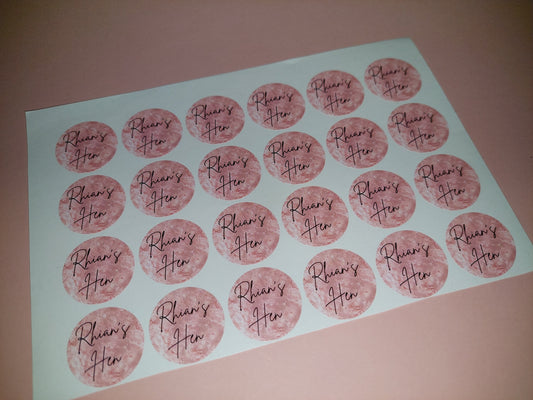 24 x Blush Pink Stickers | Rhian's Hen | SALE ITEM