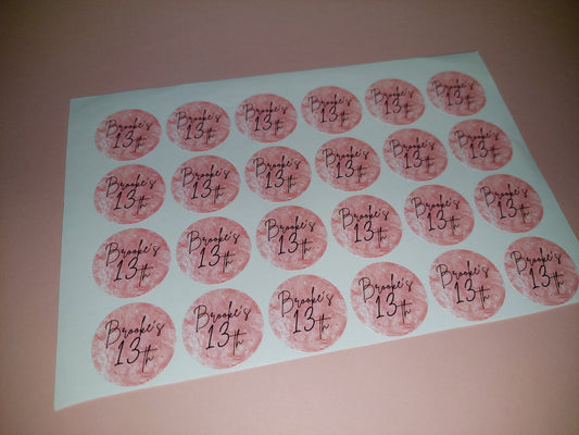24 x Blush Pink Stickers | Brooke's 13th | SALE ITEM