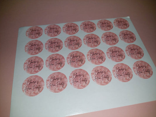 24 x Blush Pink Stickers | Claire's Hen Party | SALE ITEM