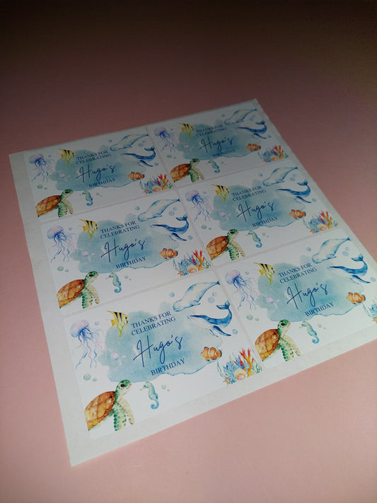 6 x Under Sea Stickers | Hugo's Birthday | SALE ITEM