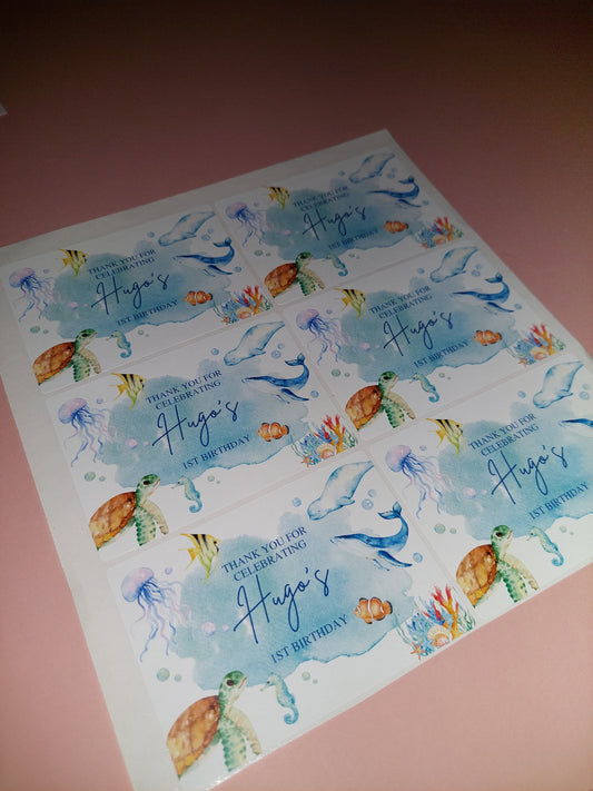 6 x Under Sea Stickers | Hugo's 1st Birthday | SALE ITEM