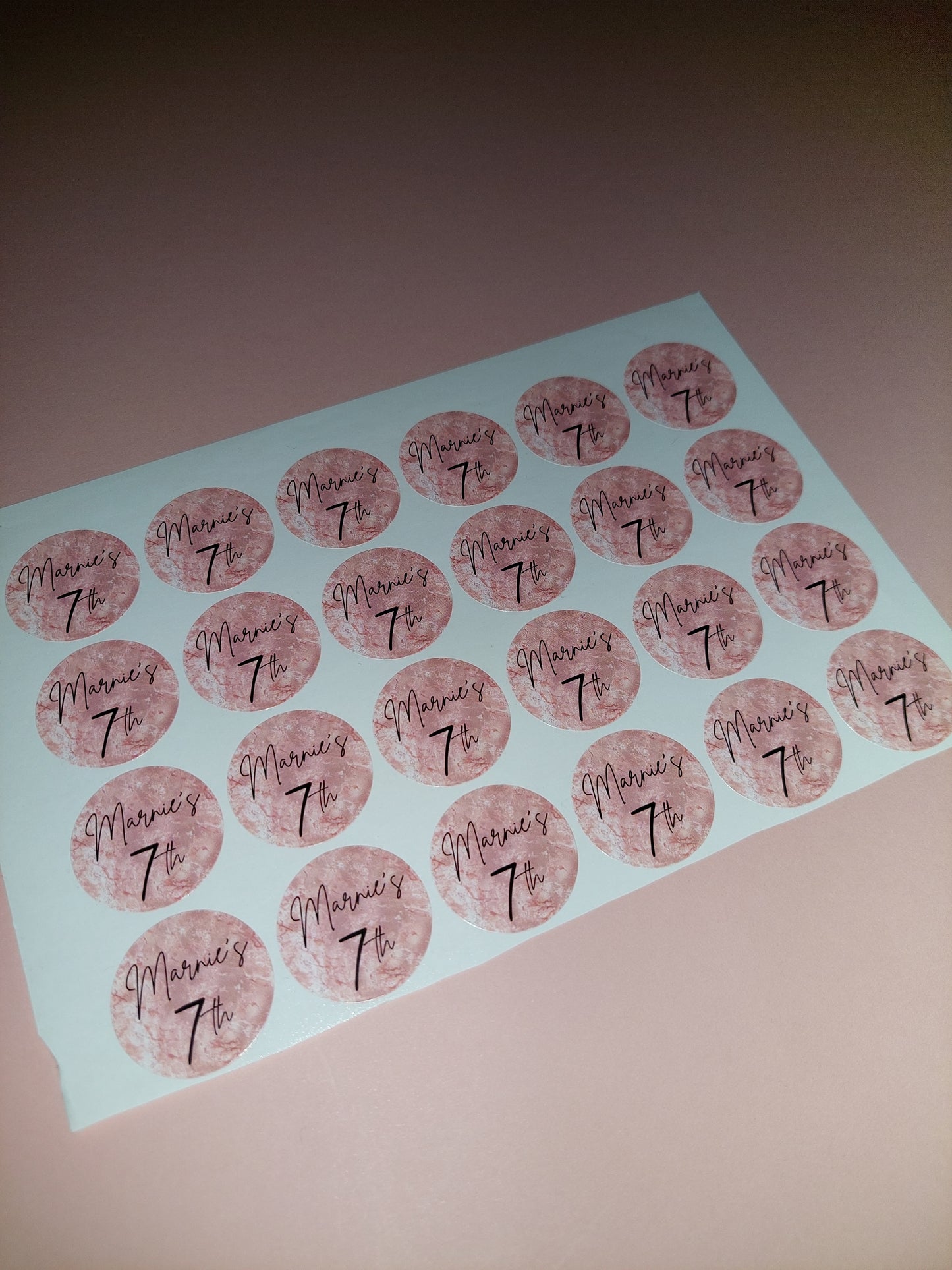 24 x Blush Pink Stickers | Marnie's 7th | SALE ITEM