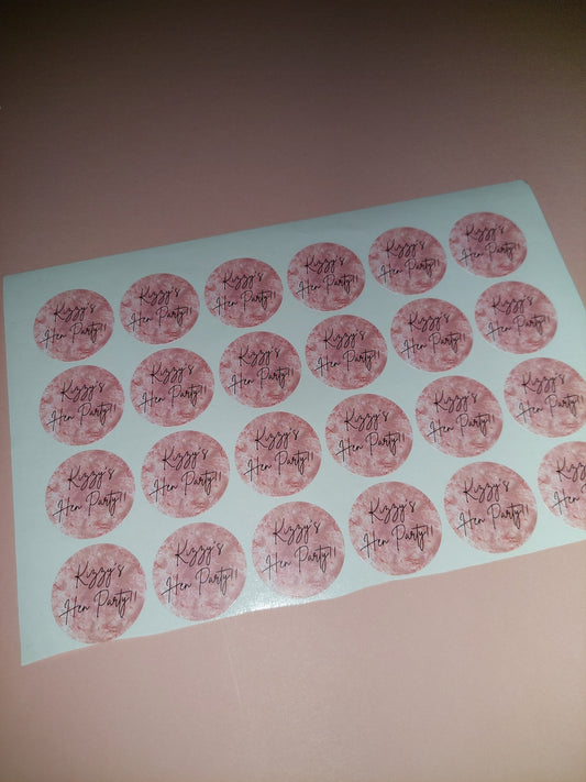 24 x Blush Pink Stickers | Kizzys Hen Party | SALE ITEM