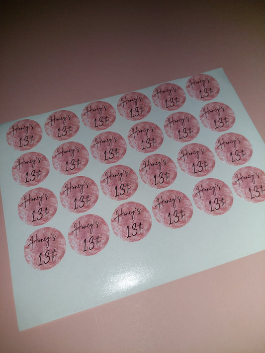 24 x Blush Pink Stickers | Honey's 13th | SALE ITEM