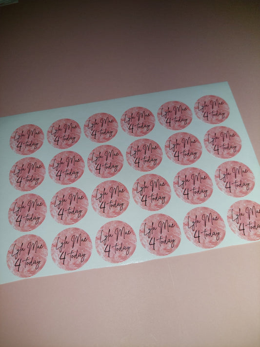 24 x Blush Pink Stickers | Lyla Mae 4 Today | SALE ITEM