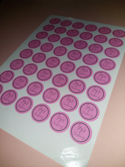 48 x Pink Christening Stickers | Ivy's Christening | SALE ITEM