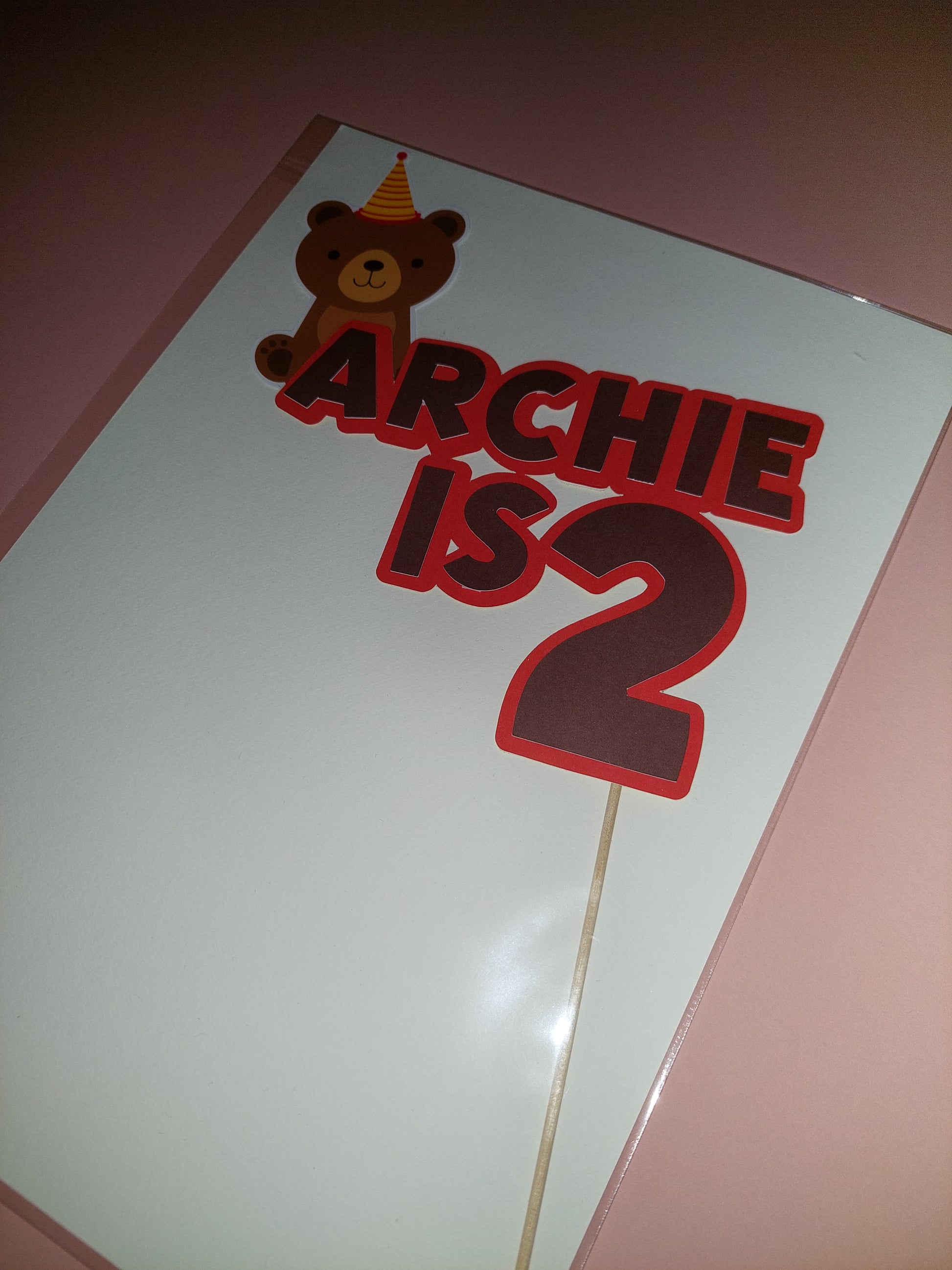 Cake Topper | Archie is 2 - Red Teddy Bear Picnic Cake Topper | SALE I ...