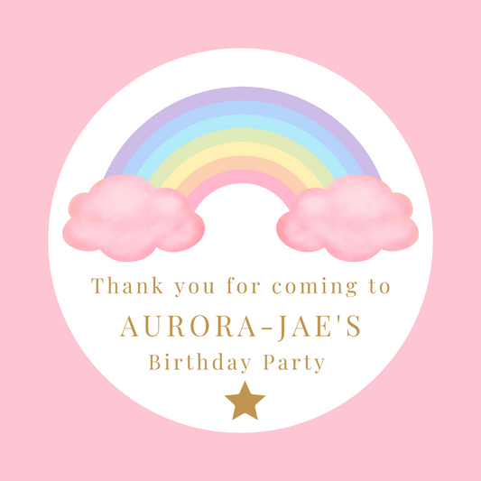 Pastel Rainbow Stickers | Various Sizes | Pastel Rainbow Party Supplies | Pastel Rainbow Theme Party