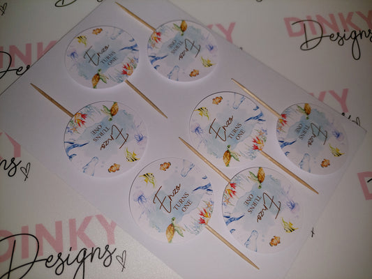 Cupcake Toppers | 15 x Enzo Turns One Cupcake Toppers - Under The Sea | SALE ITEM