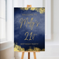 Navy Blue & Gold Welcome Board Sign | Personalised Birthday Board | Birthday Party Sign | A4, A3, A2