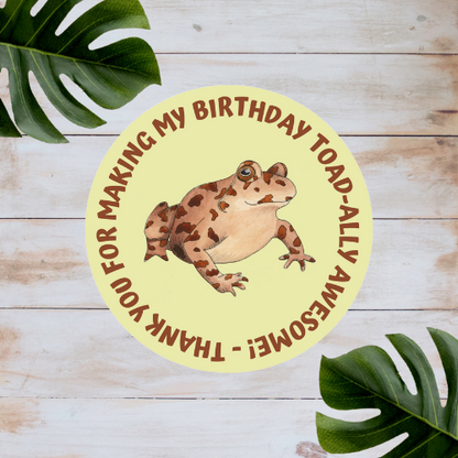 Reptile Toad/Frog Party Stickers | Circle Stickers | Sticker Sheet | Party Stickers
