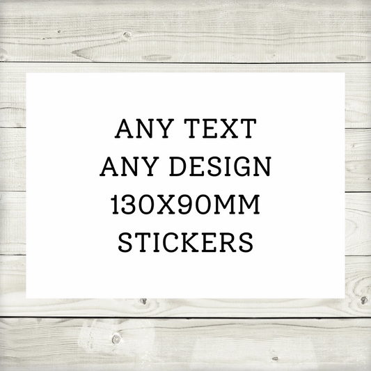 ANY DESIGN | Rectangle Stickers 130x90mm | Custom Design | Party Bag Stickers