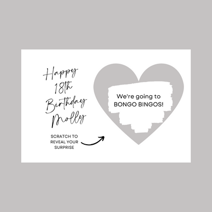 A6 Silver/Grey Surprise Ticket Print | Personalised Birthday Ticket | Birthday Scratch Reveal | Gift Idea