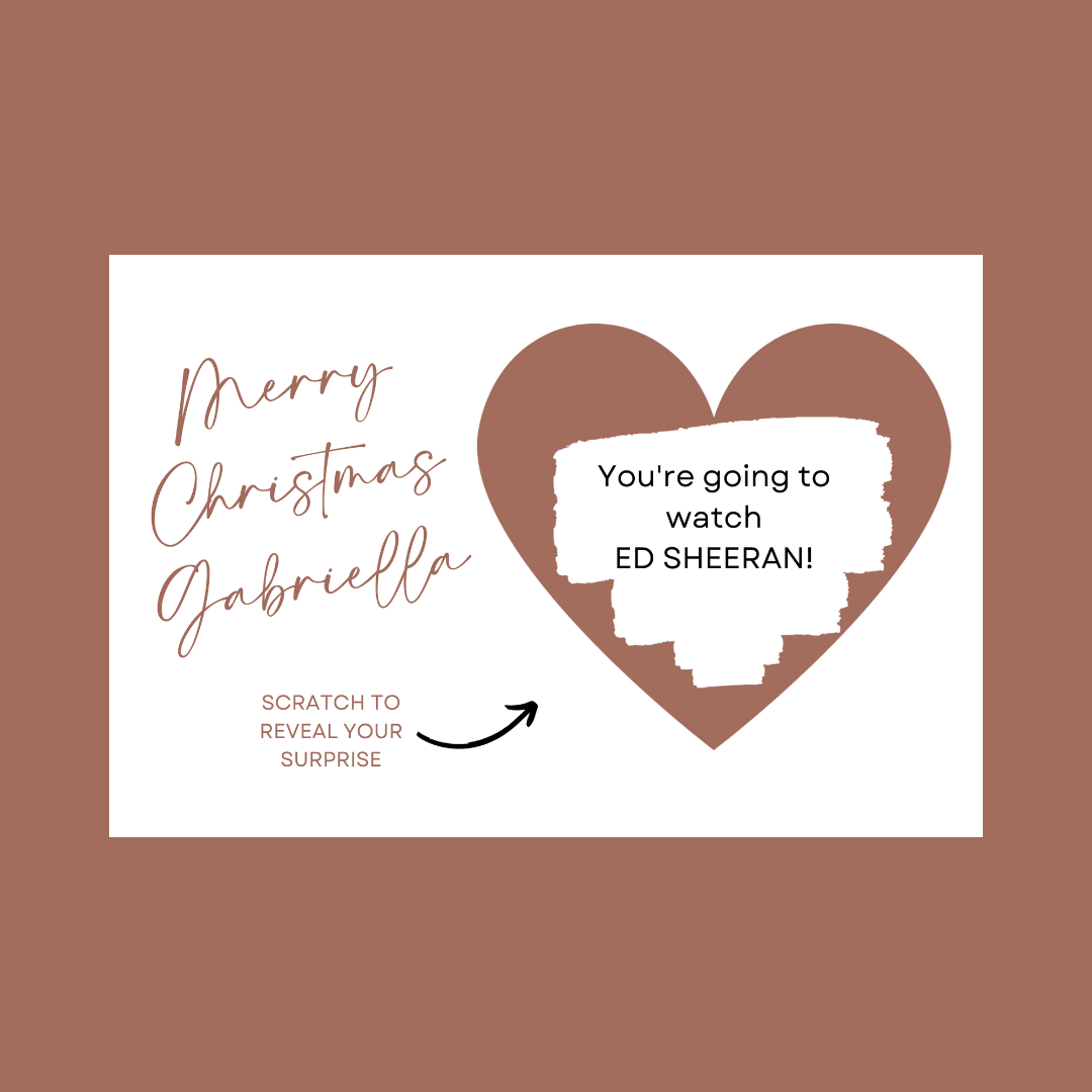 A6 Rose Gold Surprise Ticket Print | Personalised Christmas Ticket | Christmas Scratch Reveal | Gift Idea