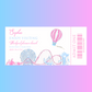 Surprise Ticket Print | Personalised Pink Theme Park Ticket Pass Voucher Membership | Gift Idea