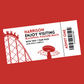 Surprise Ticket Print | Personalised Red Theme Park Ticket Pass Voucher Membership | Gift Idea