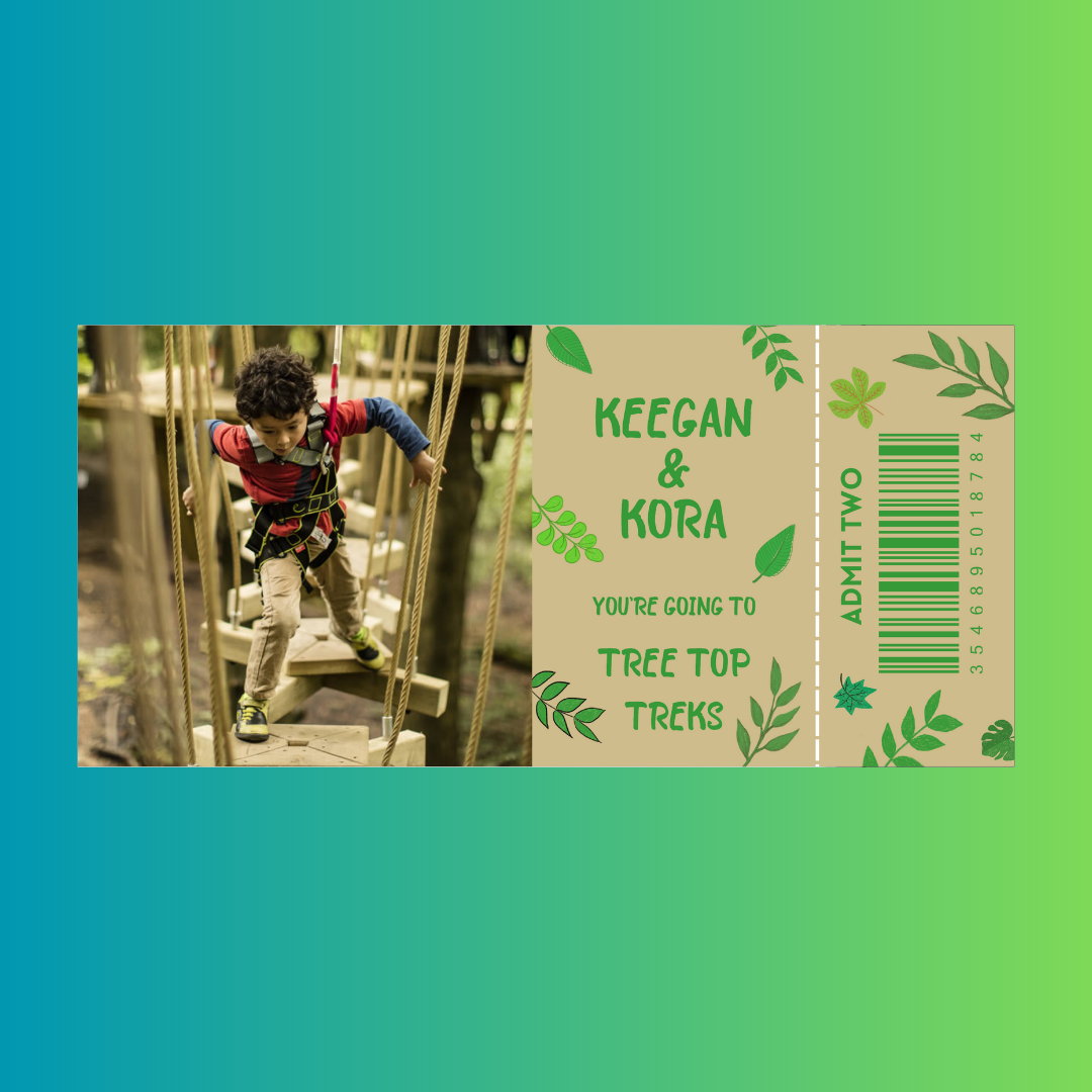 Custom Surprise Ticket Print | Personalised Ticket Voucher | Gift Idea | ANY DESIGN - Dinky Designs