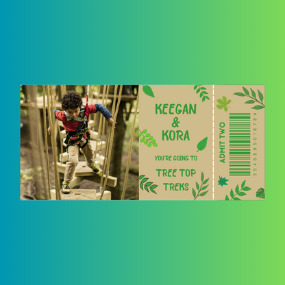 Custom Surprise Ticket Print | Personalised Ticket Voucher | Gift Idea | ANY DESIGN - Dinky Designs